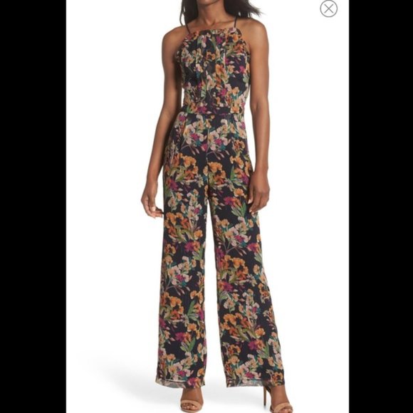 Adelyn Rae Pants - Adelyn Rae Penelope Floral Print Jumpsuit.  SZ S